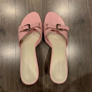 Baby pink kitten heels